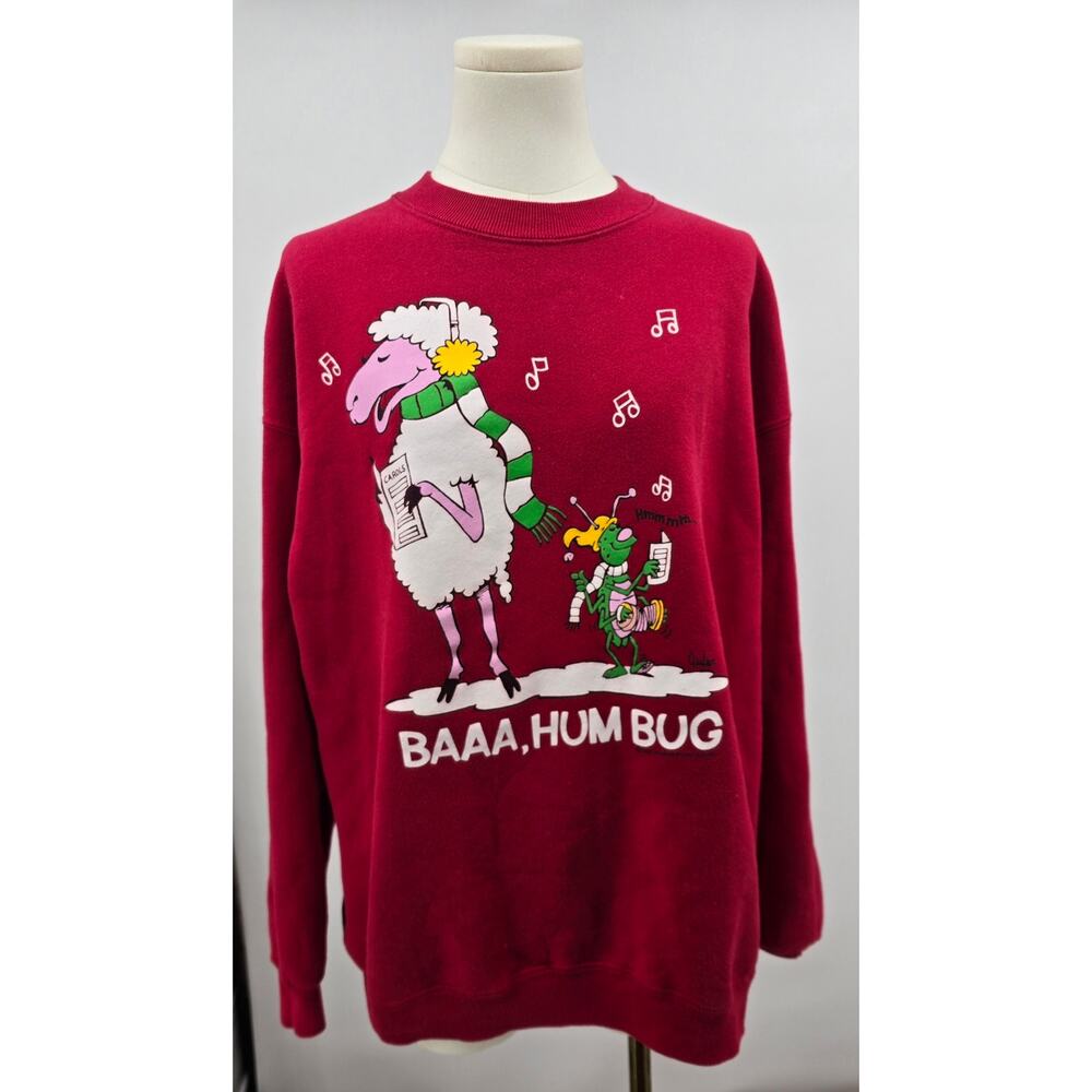 Vintage 1990s Heavy Weight Lee Christmas Carol Baa Hummbug Crewneck Sweater